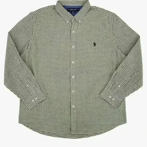 U.S. Polo Assn. Mens Gingham Long Sleeve Button-Down Woven Shirt, Large
